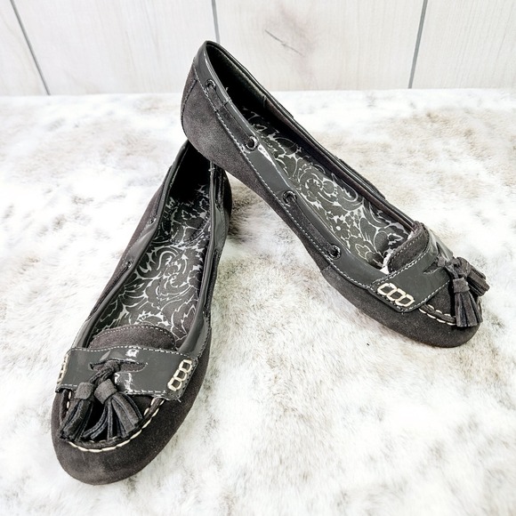 Sperry Top Sider Women's Lt Gray Suede Leather Loafer 6M Tassels Slip-On 9775792 - Picture 10 of 13